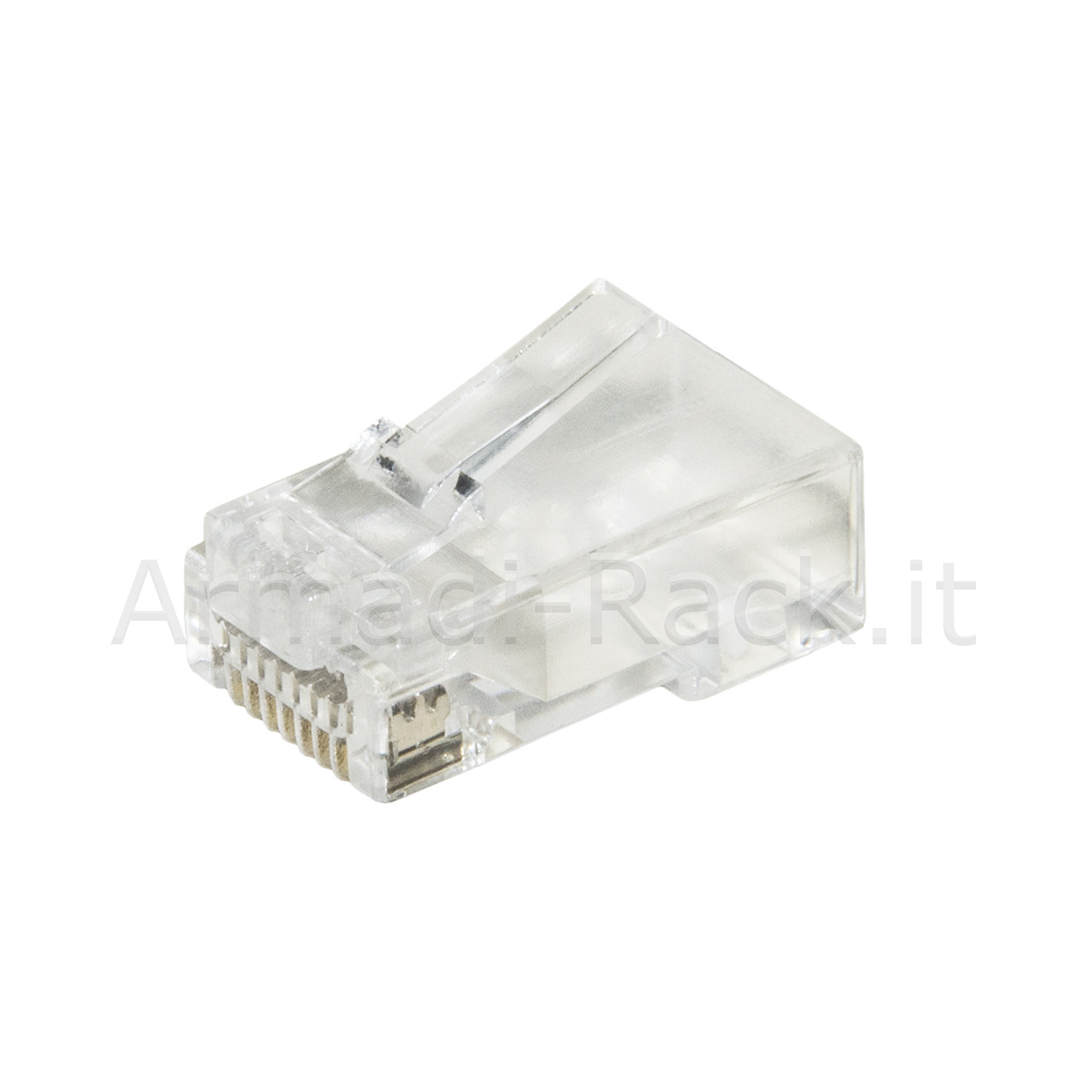 Confezione 100 Connettori 8 Poli Cat 6 Utp Non Schermato Rj45 con Fori...