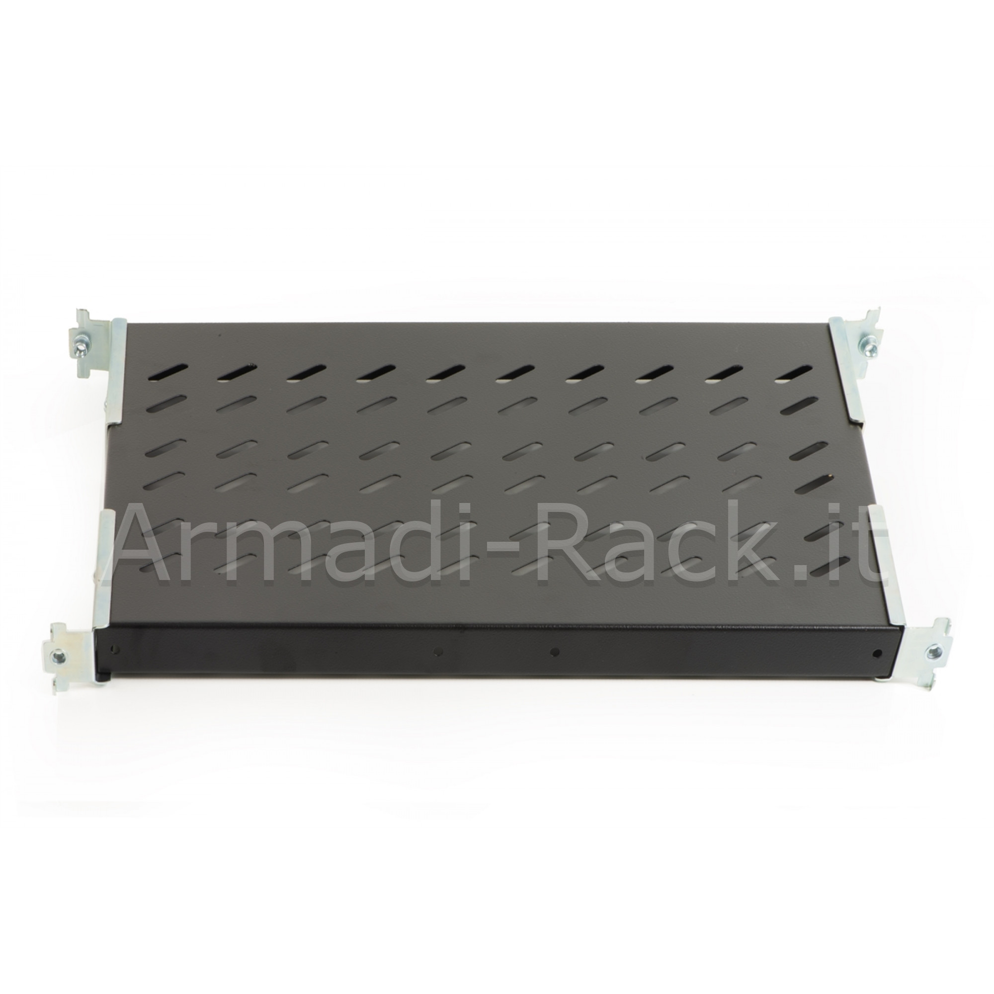 Ripiano universale per armadio rack 19" allungabile 370-450 mm con 4...
