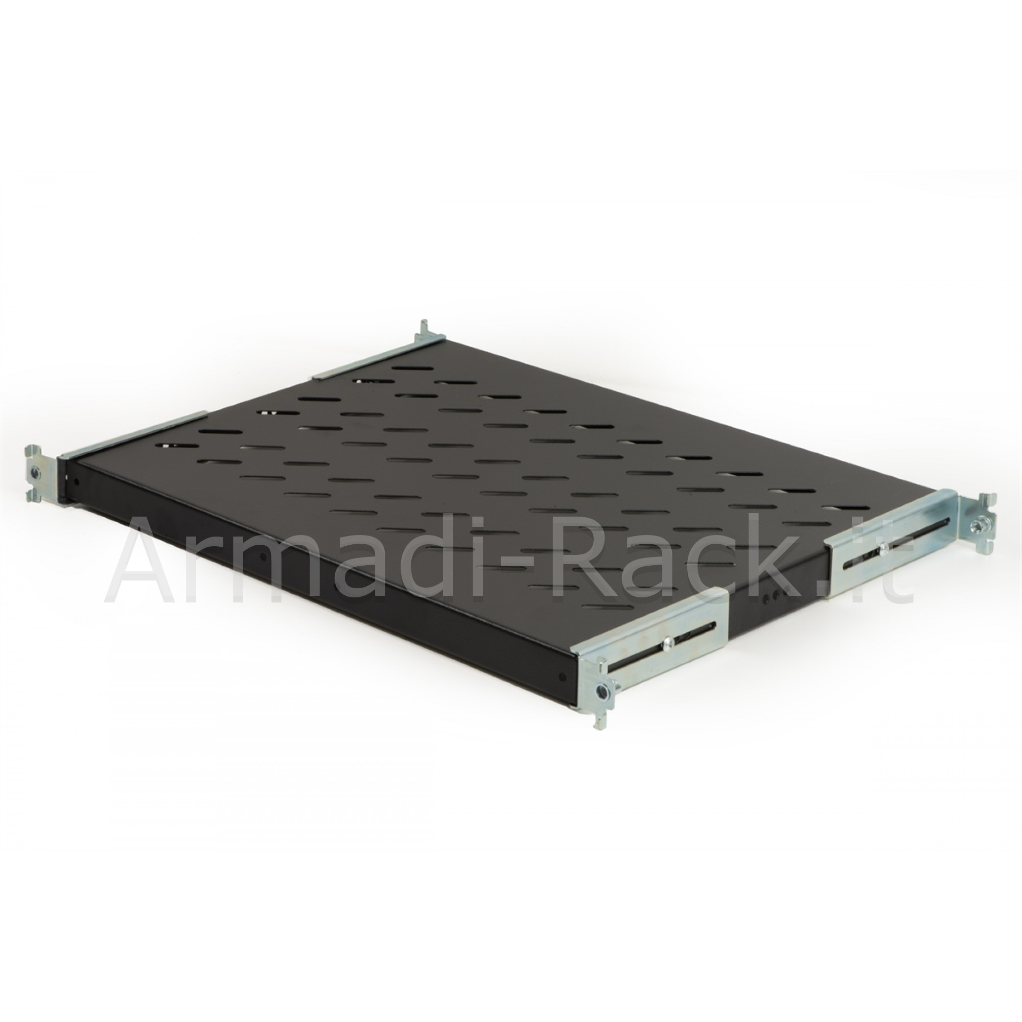 Ripiano universale per armadio rack 19" allungabile 370-450 mm con 4...