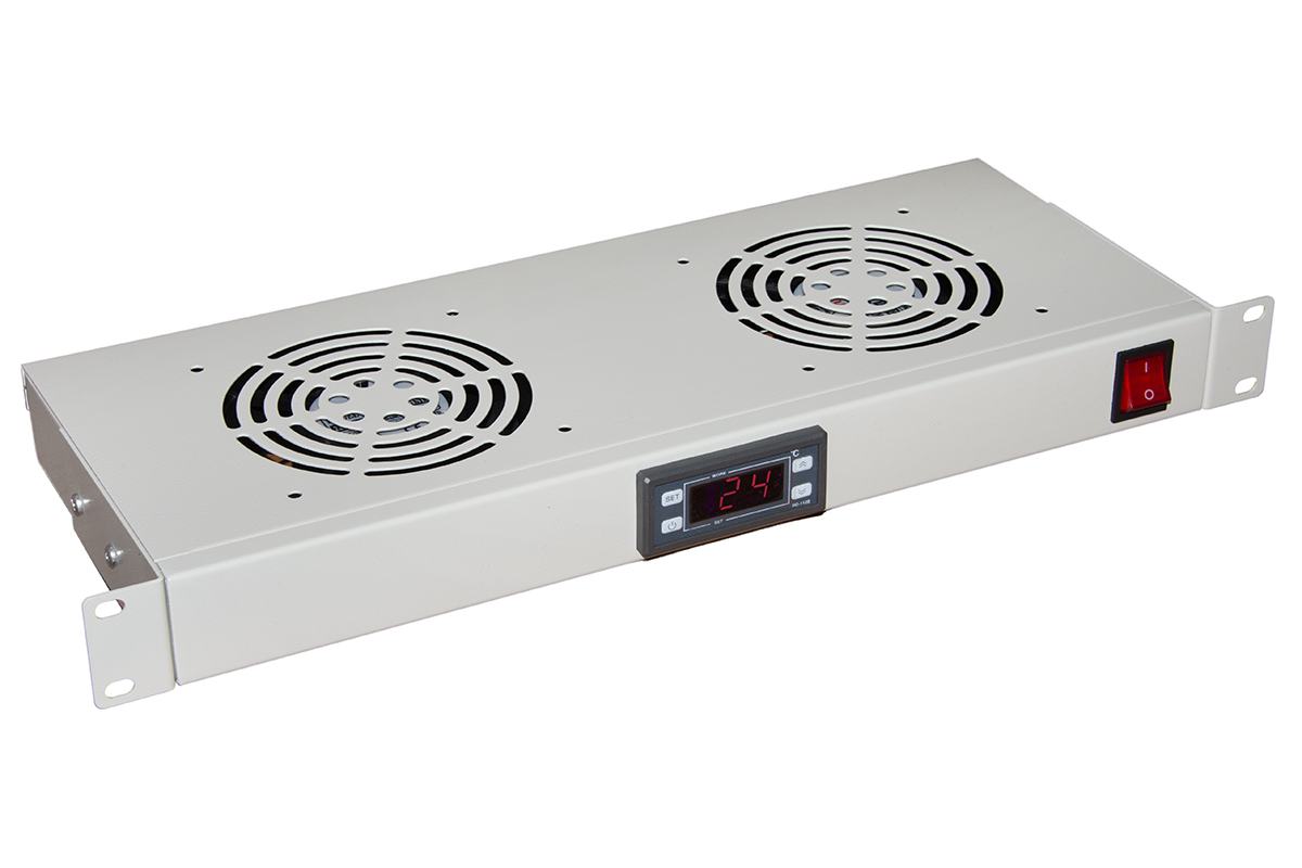 Modulo 2 ventole raffreddamento con display grigio