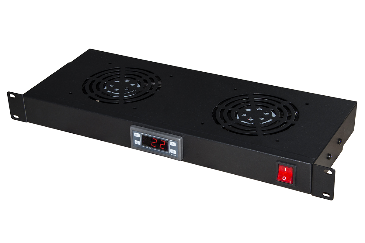 Modulo 2 ventole raffreddamento con display nero