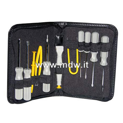 KIT 11 ATTREZZI IN VALIGETTA (7 CACCIAVITI, 1 ESTRATTORE, 2 PINZE A MOLLA, 1 PRENDIVITI (A-SK 2)