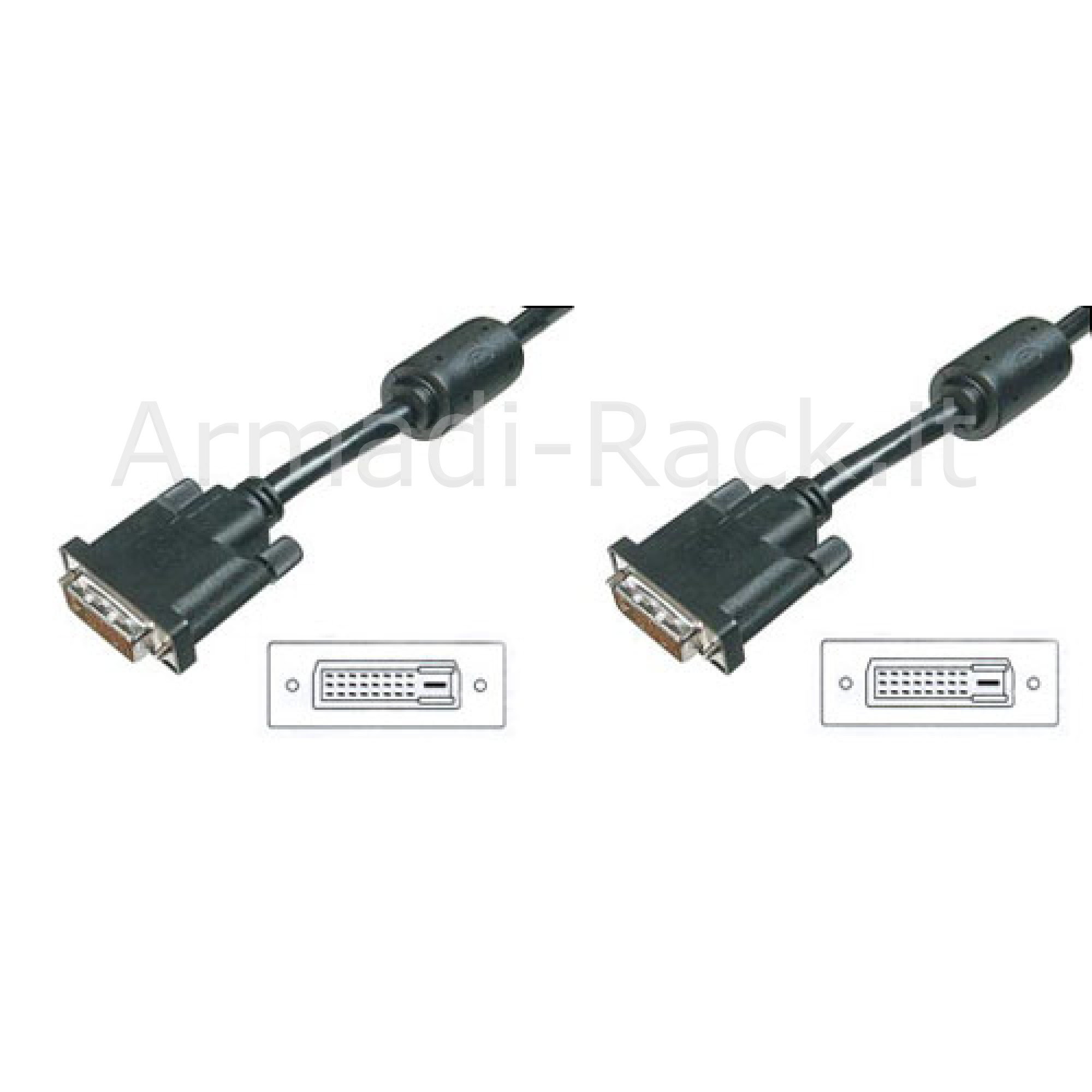 Cavo Dvi per Monitor - Dvi-D 24+1 Maschio/Maschio Dual Link Mt. 3 (Ak...
