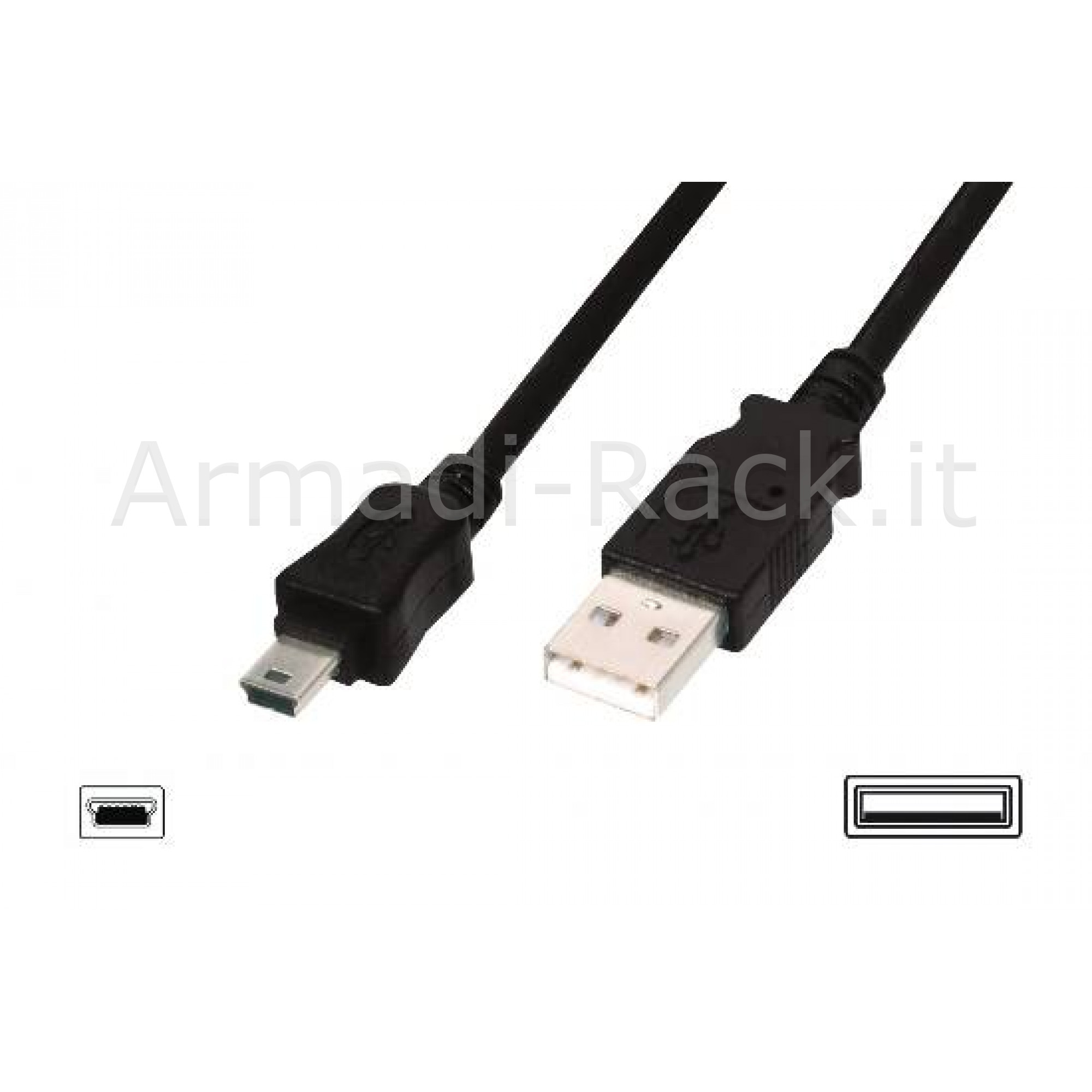 CAVO USB 2.0 MINI B 5 POLI MT.2 (AK 672M-2)