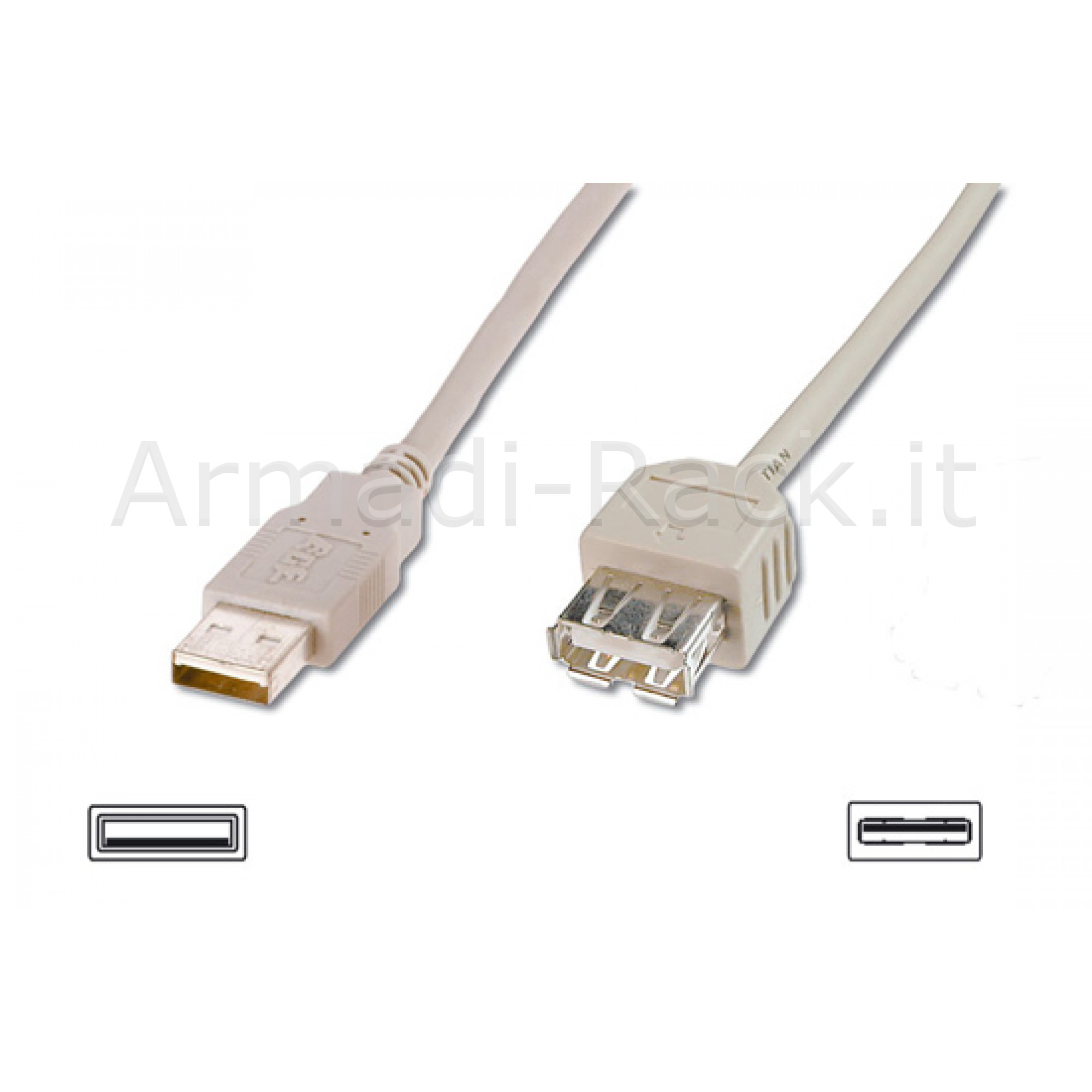 *Cavo Prolunga USB Mt. 2 - Connettori a Maschio-Femmina Certificato...