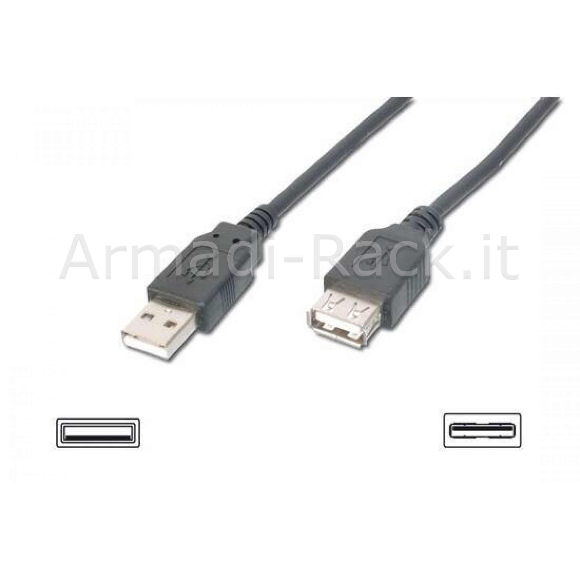 Cavo Prolunga USB Mt. 5 - Connettori a Maschio-Femmina Certificato USB...