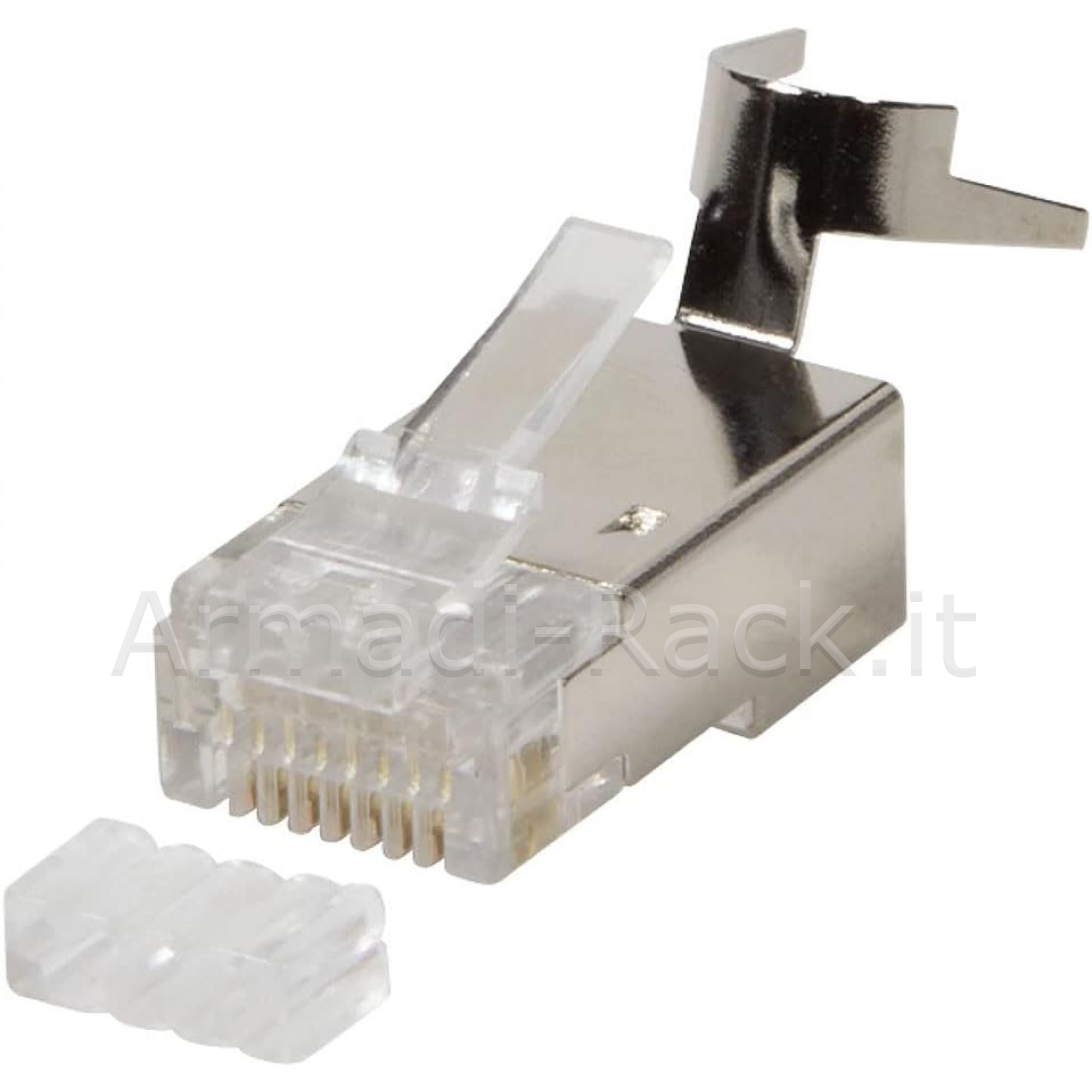 Plug rj45 schermato per cavo solido o flessibile con inseritore cat6a,...