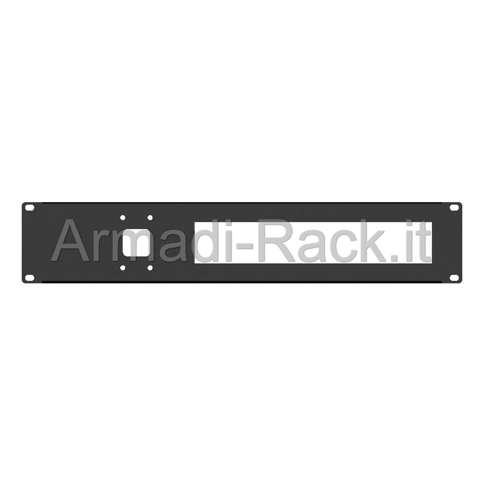 Pannello rack 19" 2 unità preforato per spina 16a palazzoli e...