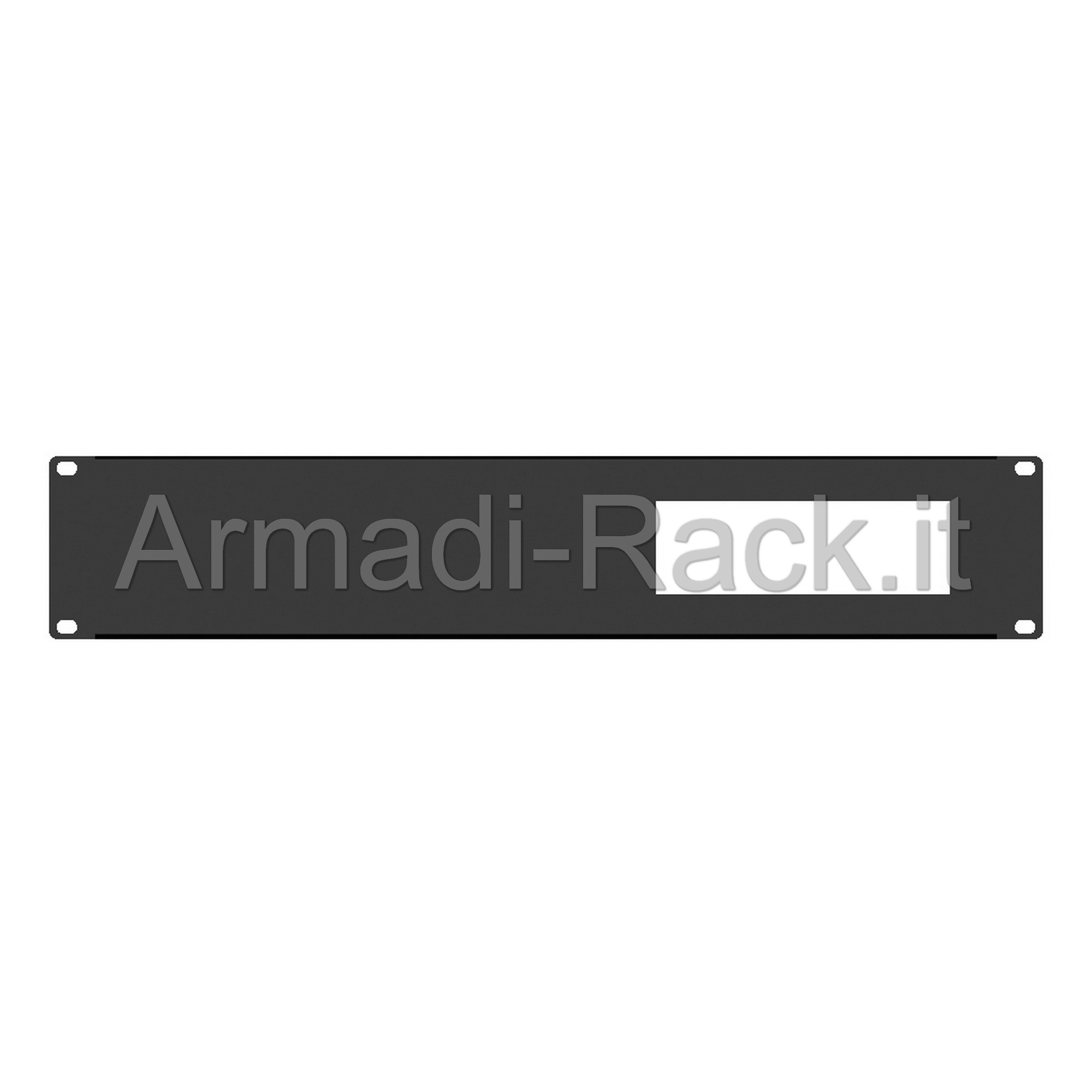 Pannello rack 19" 2 unità forato per n° 8 moduli din da 17,5 / 18 mm