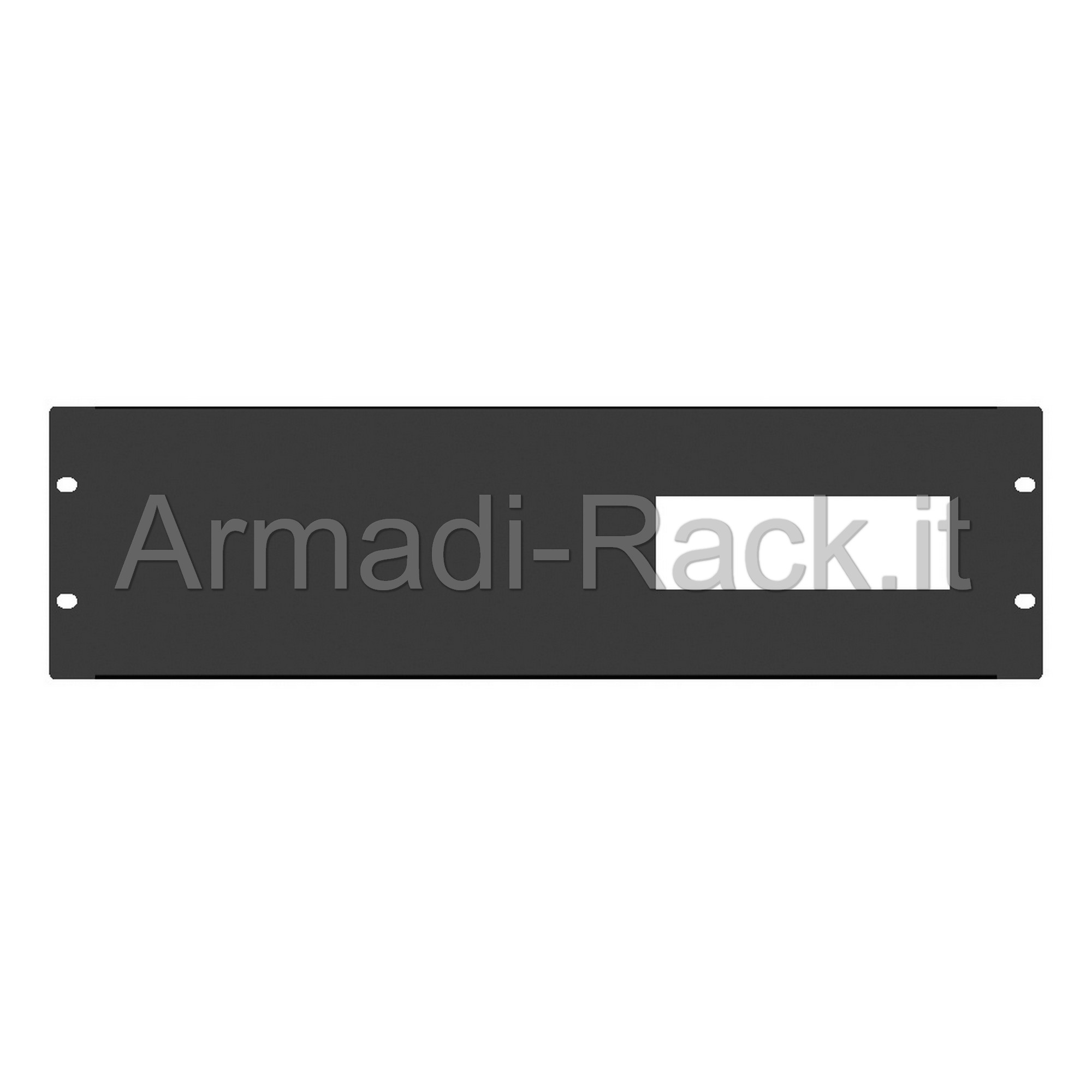 Pannello rack 19" 3 unità forato per n° 8 moduli din da 17,5 / 18 mm