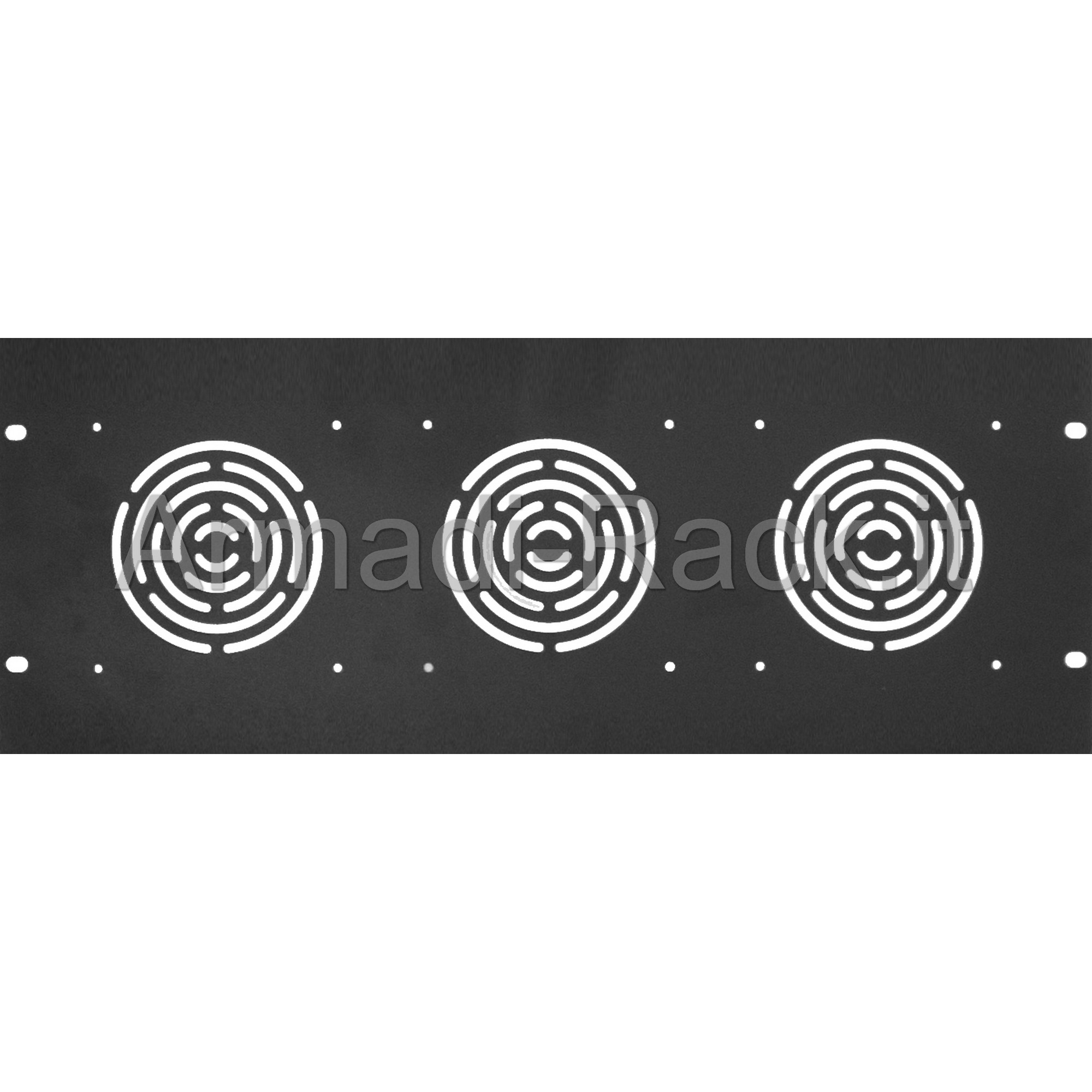 Pannello 4 unità rack 19" in acciaio per la ventilazione attiva