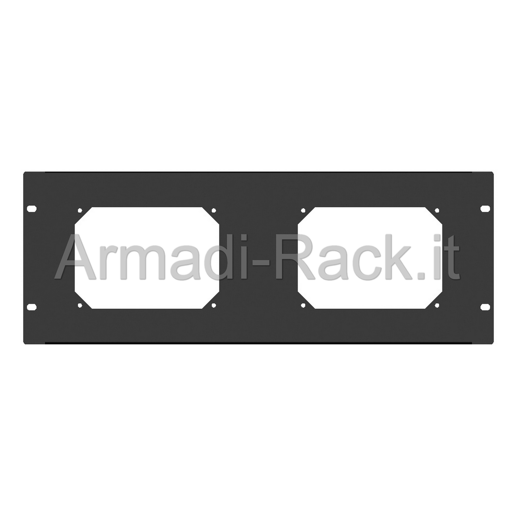 Pannello rack 19" 4 unità preforato per 2 prese 16a / 32a gewiss...