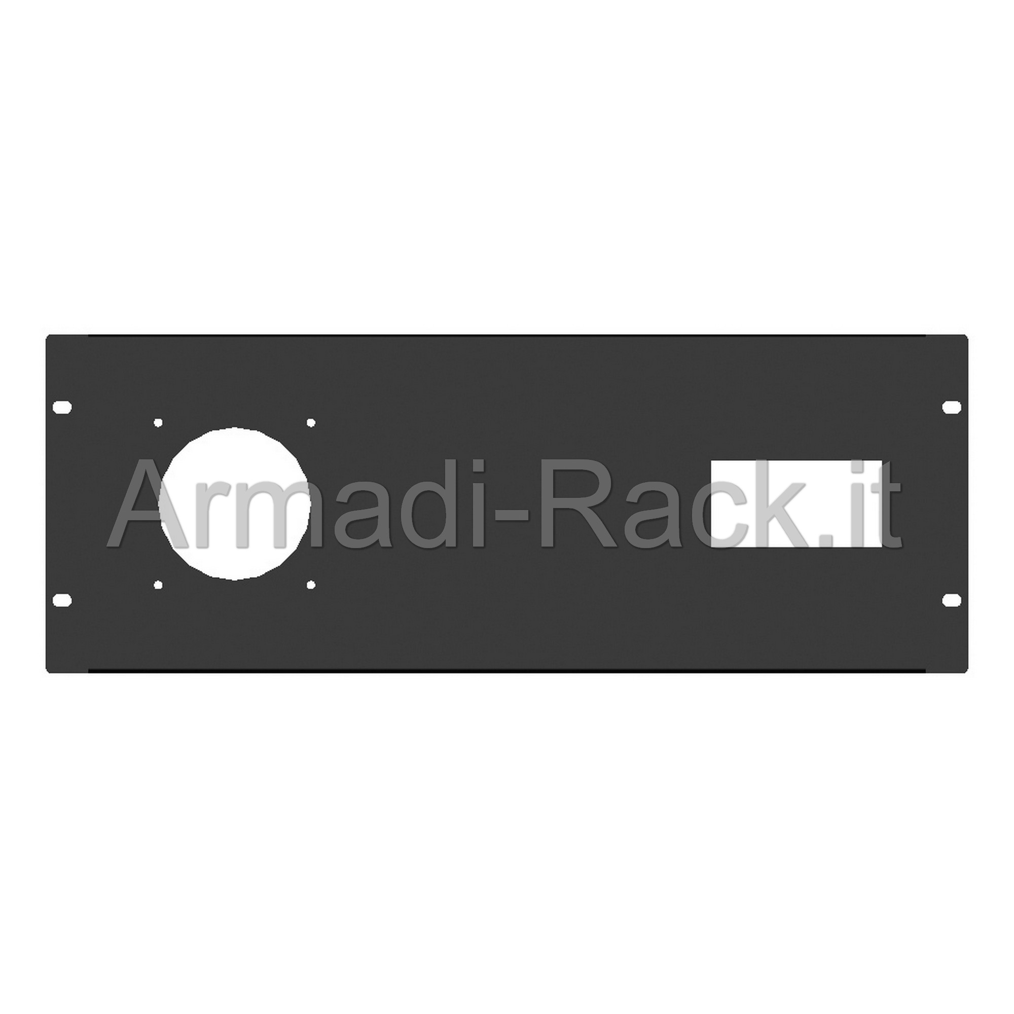 Pannello rack 19" 4 unità preforato per 1 spina industriale dritta...