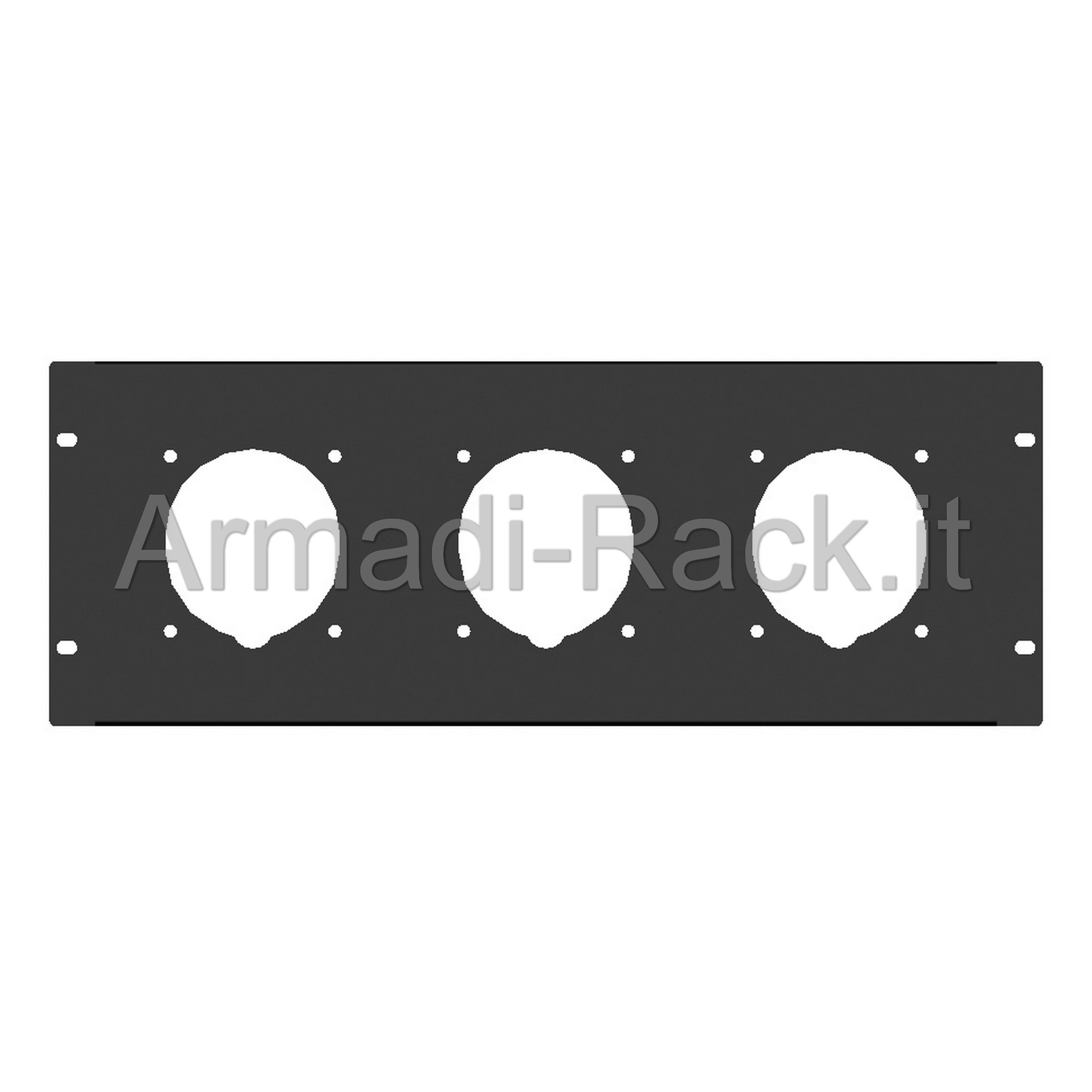 Pannello rack 19" 4 unità preforato per 3 prese 380v 63a ip67 gewiss...