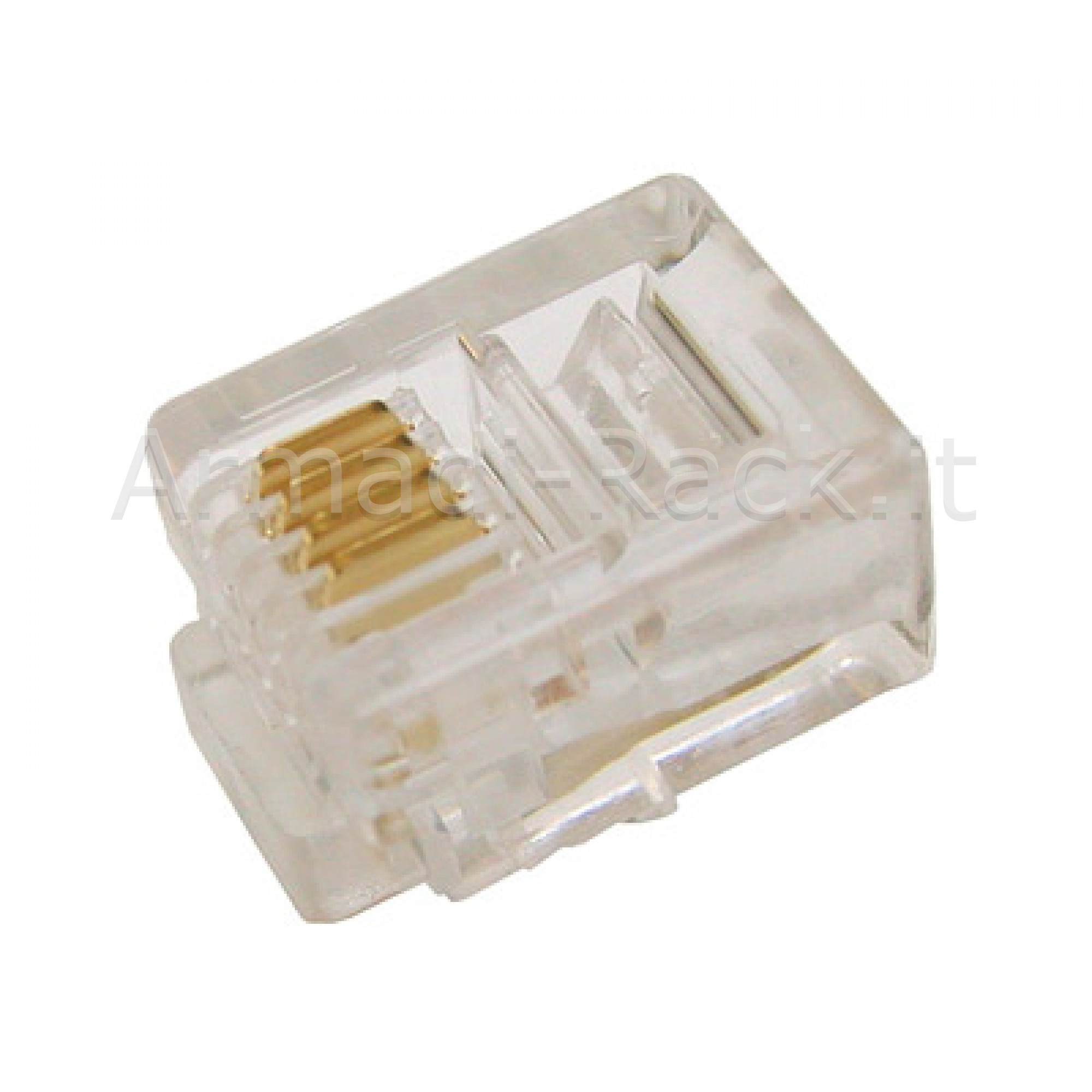 CONNETTORE PLUG TELEFONICO 4 CONDUTTORI 6 POSIZIONI 6P4C (A-MO 6/4 SF)