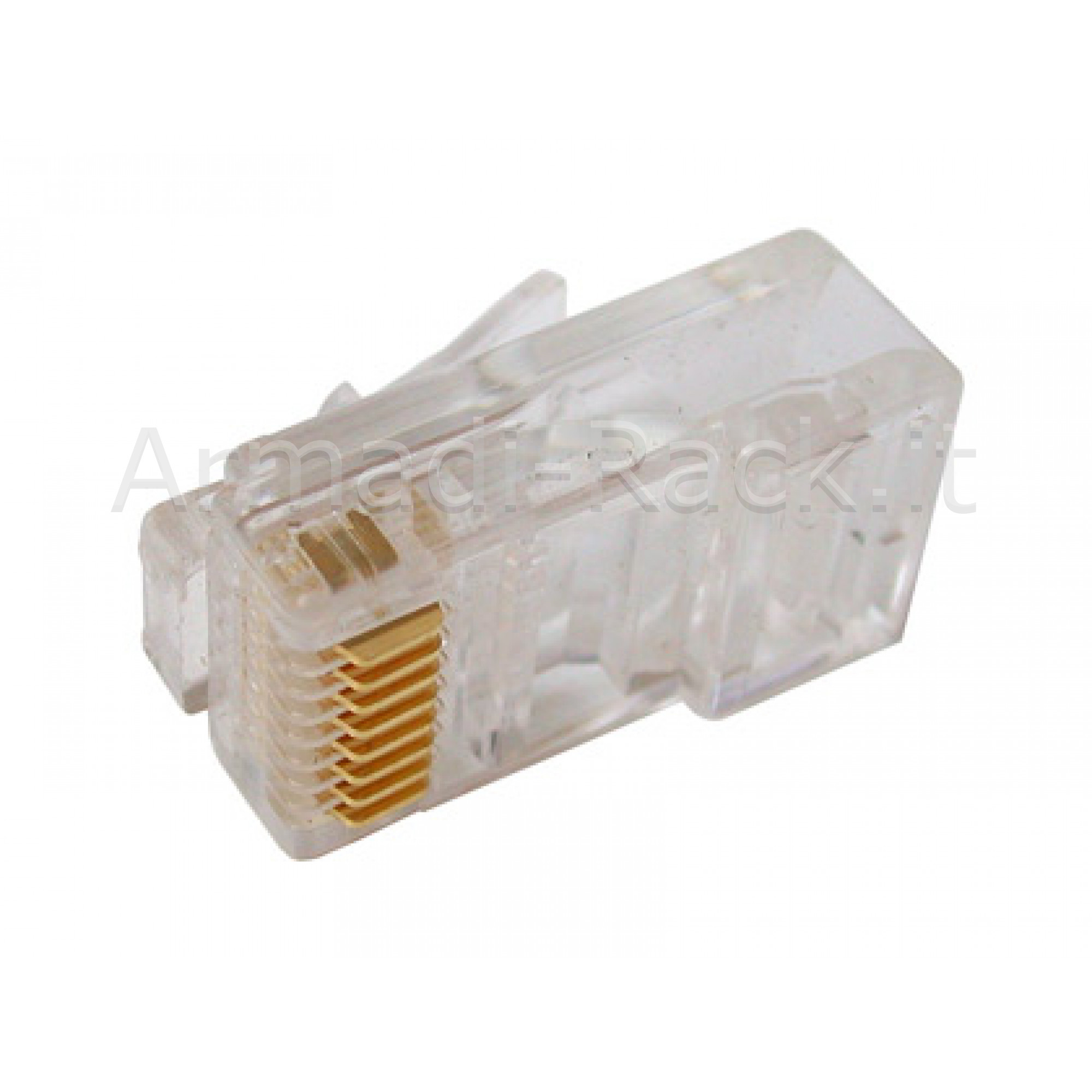 Connettore Plug 8 Poli Cat. 5E Utp Rj45 Non Schermato per Cavo Rete Solido