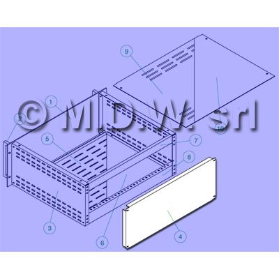 Chiusura posteriore per Crc 2U in aluzinc