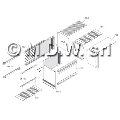 PCF 18-22 Copertura forata per guide scheda codice GS 16-C
