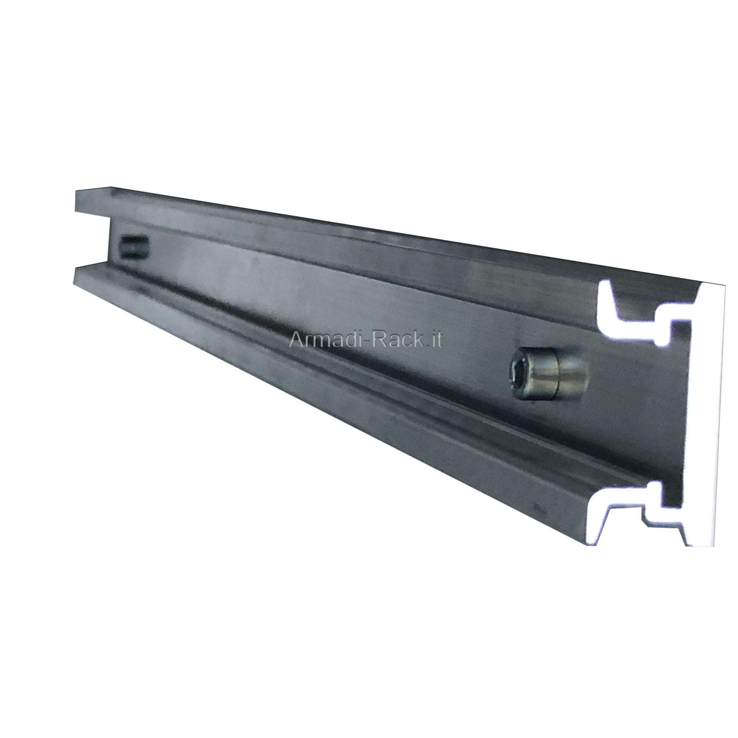Profilo guida DIN 35 mm in alluminio tagliato a lunghezza 428 mm per...