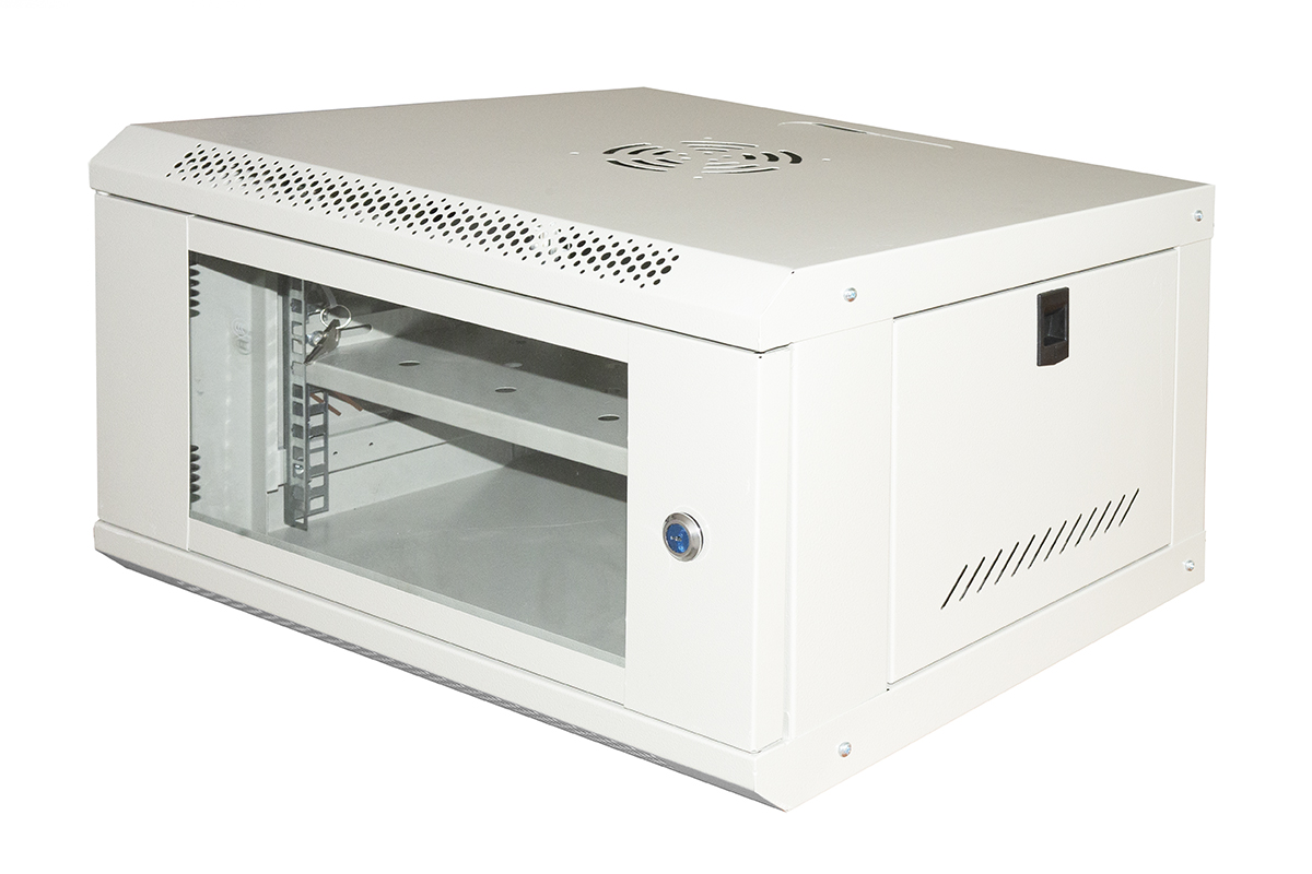 ARMADIO RACK 19" 6U SERIE LIGHT COLORE GRIGIO CON PORTA VETRO (AxPxL)...