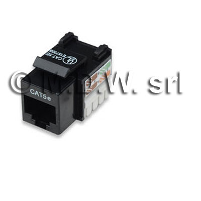 Frutto RJ 45 cat 5e UTP colore nero - Keystone jack RJ45 Module...