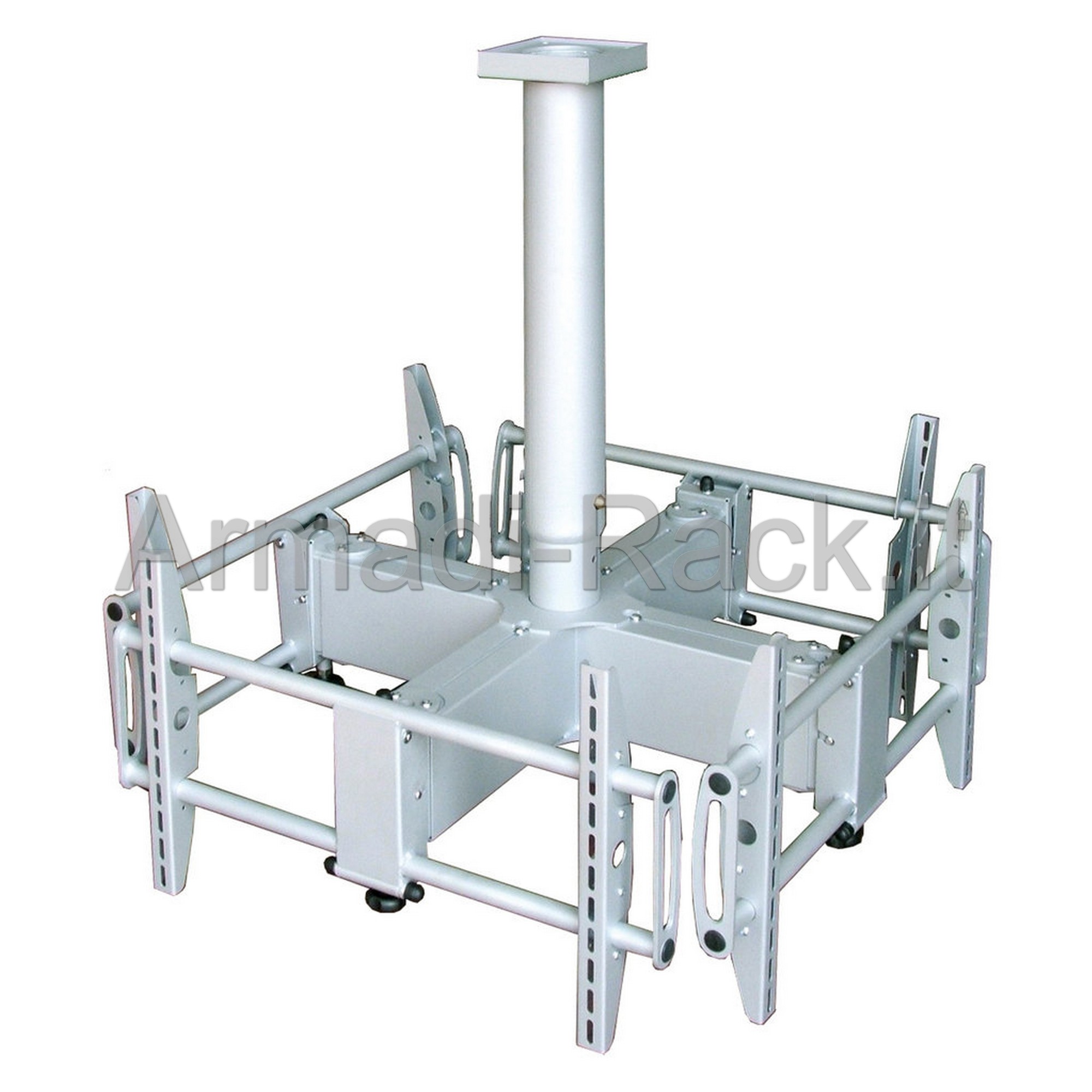 Supporto telescopico universale da soffitto per 4 monitor