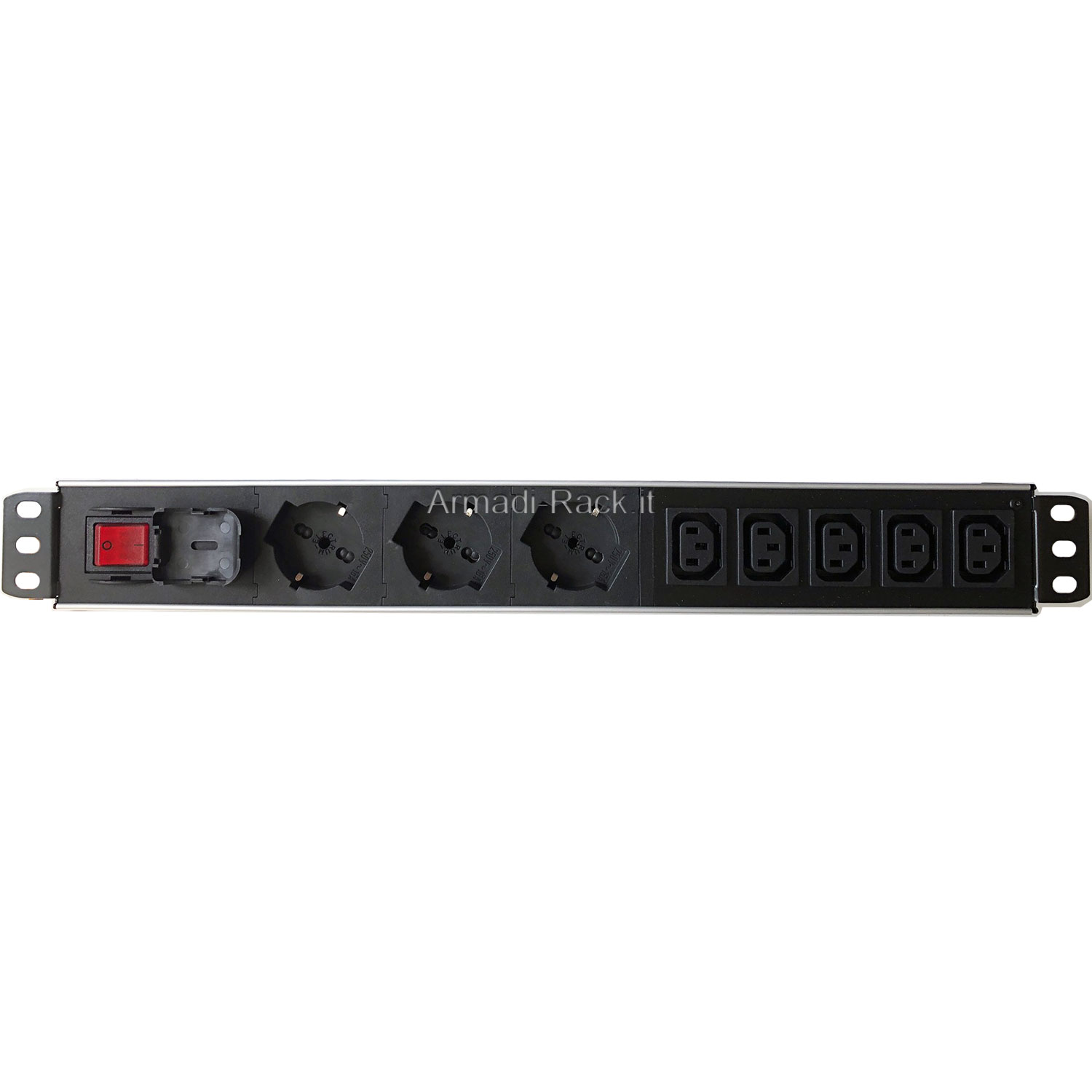 multipresa 1,5u 19” alluminio anodizzato - interruttore luminoso - 3...