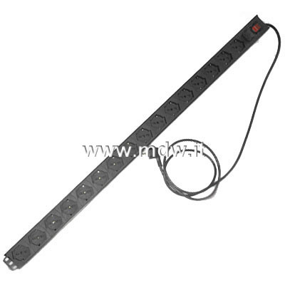 Multipresa 24 prese + inter. Magnetotermico 2P bipolare - alluminio...