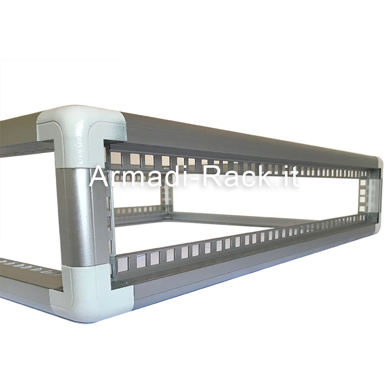 Telaio rack in alluminio 2U 129X525X348 mm