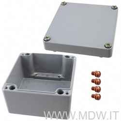 MBA 101080 (100x100x80 mm) custodia in alluminio a norma DIN EN 60529, IP66, colore grigio RAL 7001