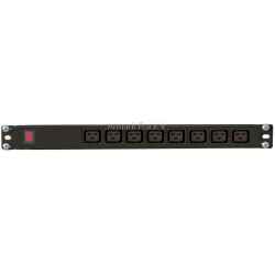 Multipresa 8 prese VDE C19 con spia luminosa presenza rete, in alluminio 1U rack 19"