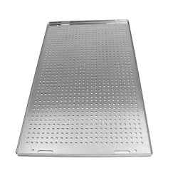 Piastra porta componenti in ferro prezincato grigliato spessore 15/10, dimensioni circa 425 x 260 mm, peso: 1,5 KG - per contenitori da...