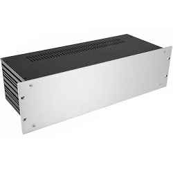 Case rack 19 pollici altezza 3 unità con frontale in alluminio colore argento, varie profondità