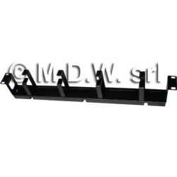 Recessed cable management bar 4 ring Black RAL9005