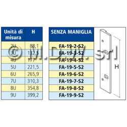 Flangia 19 pollici per contenitore rack serie 2000 varie altezze