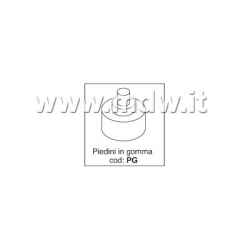 PIEDINO NERO 5180/0/1STEA in plastica rigida imbullonato, dimensioni piede diametro 10 mm, altezza 5 mm, vite di fissaggio M4