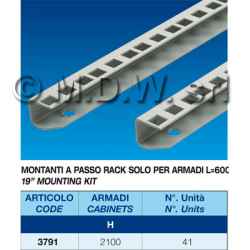Coppia montanti passo rack 19''
