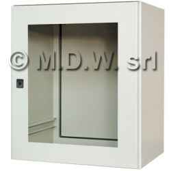 Base con porta in cristallo, dimensioni 600L x 700H x 500P