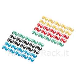 Digitus confezione 100 pezzi clip colorate per cavi di rete - colori misti blu verde nero giallo rosso