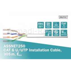 Digitus cavo di installazione rete cat 6 u-utp matassa mt 305 materiale cca classe eca