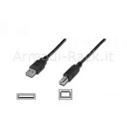 Cavo usb 2.0 connettori a-b, lunghezza mt. 1,80 colore nero