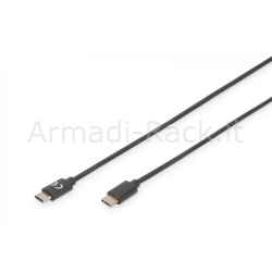 Cavo USB 2.0 Tipo-C M/M, 1.0 Mt 3A nero
