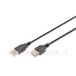cavo prolunga usb 2.0 maschio-femmina mt 1,80 nero