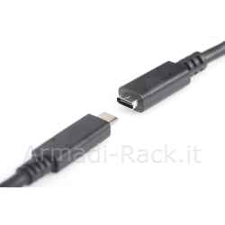 Cavo Prolunga USB 3.1 (Gen 2) Tipo C Maschio/Femmina Mt 0,7
