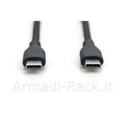Cavo ricarica guaina silicone usb-c / usb-c 0,5m, usb 2.0, 60w, nero
