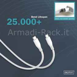 Cavo ricarica guaina silicone usb-c / usb-c 1m, usb 2.0, 60w, bianco