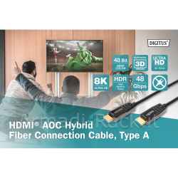 cavo in fibra ottica ibrido hdmi aoc, uhd 8k, 15 m