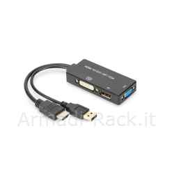 Adattatore HDMI - Dp+Dvi+Vga 3 in 1