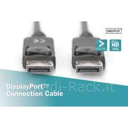 Cavo displayport maschio/maschio mt 2 colore nero
