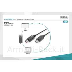 Cavo displayport maschio/maschio mt 3 colore nero